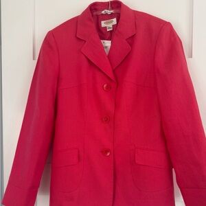 Talbot’s Pink Irish Linen Blazer Jacket Women’s 6P NWT Preppy Classic hot Pink